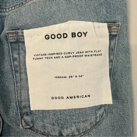 Good American Good Boy Vintage Inspired Distressed Jeans Size 2, 26 NWT - Picture 11 of 13